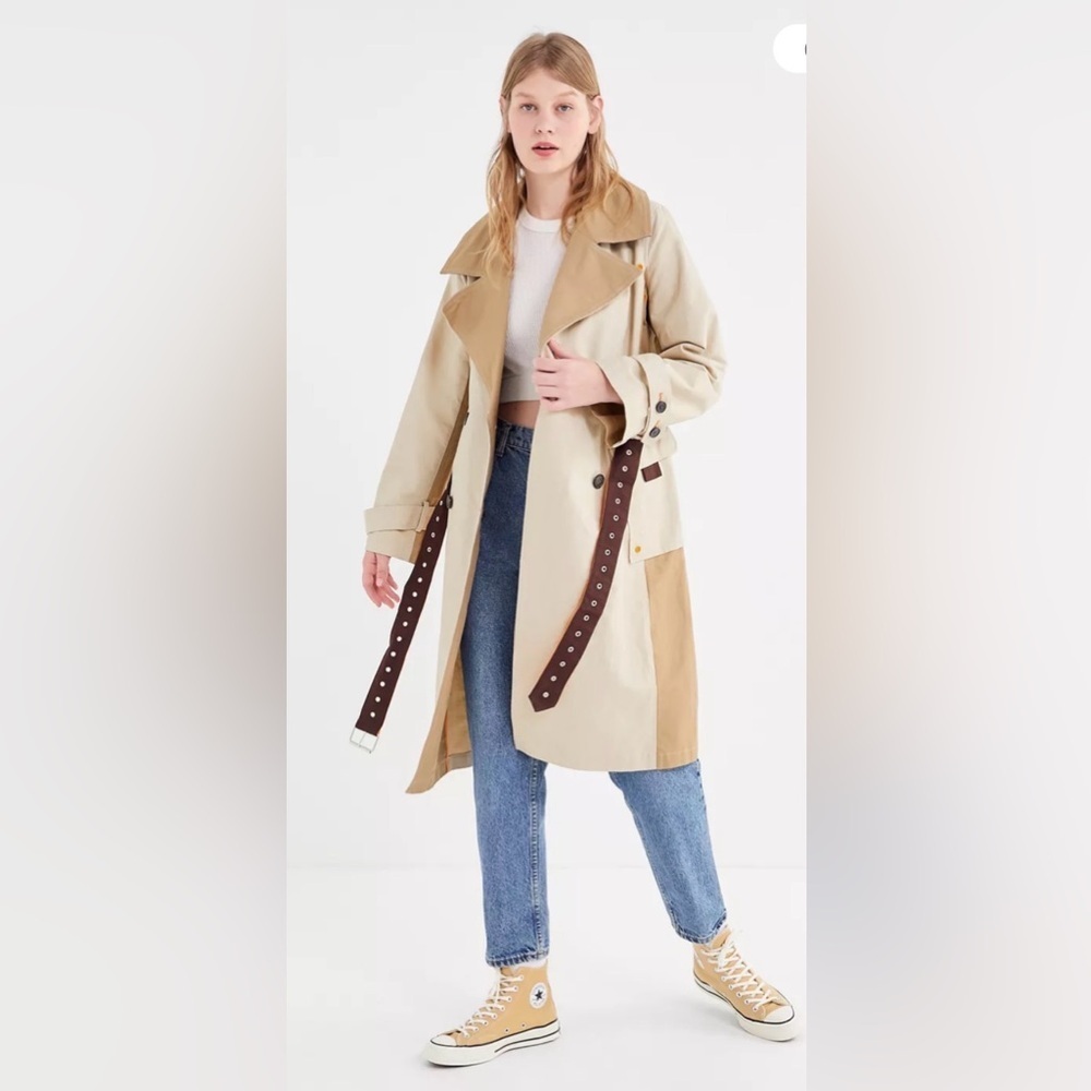 Avec Les Filles Exclusive Colorblock Trench Coat, Size M